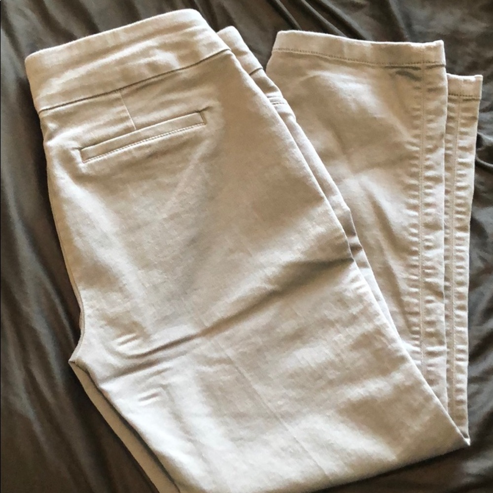Grey straight trousers